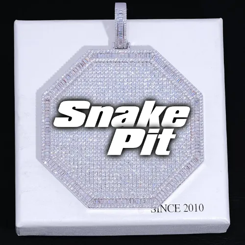 CUSTOM LETTER NECKLACE 3D BIG OCTAGON sold by The GUU Shop