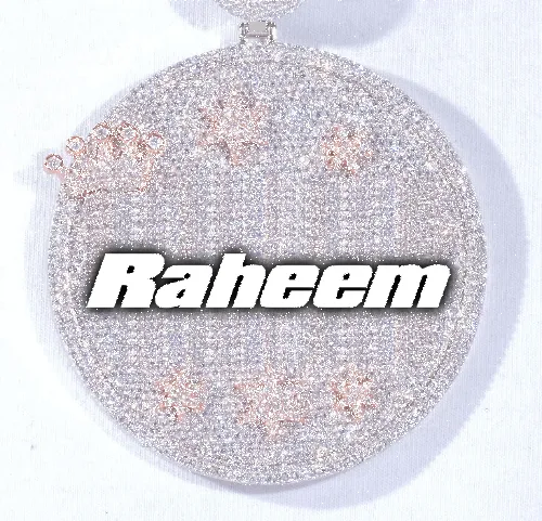 CUSTOM LETTER NECKLACE 3D BIG CROWN DISC sold by The GUU Shop