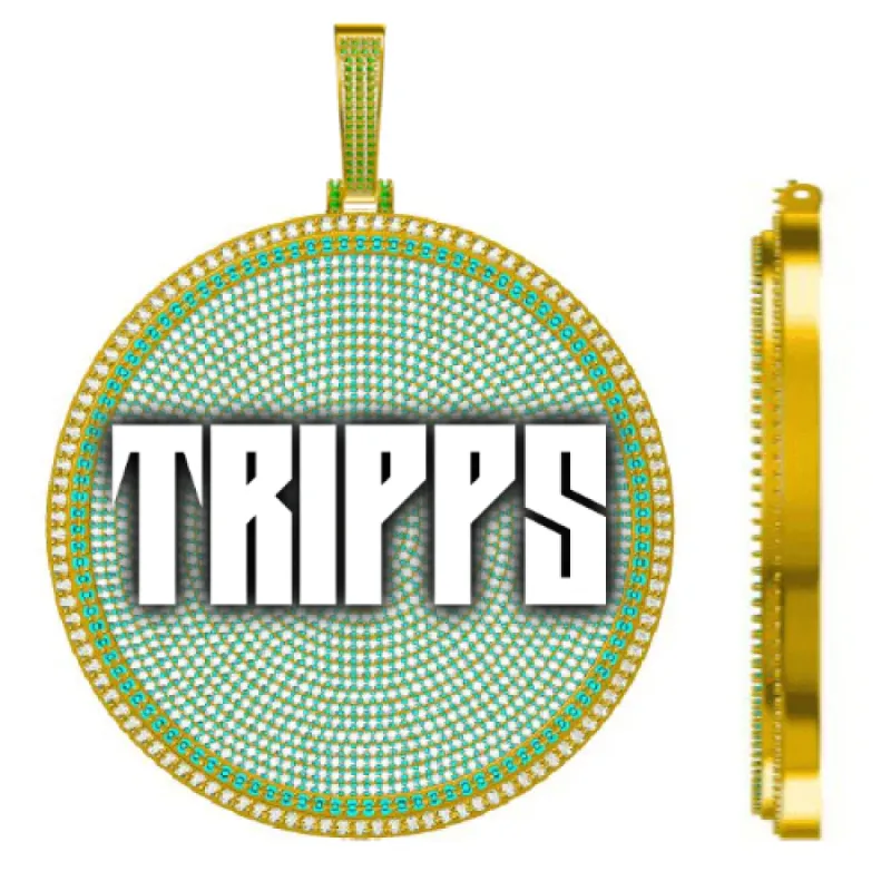 CUSTOM LETTER NECKLACE 3D BIG DISC sold by The GUU Shop