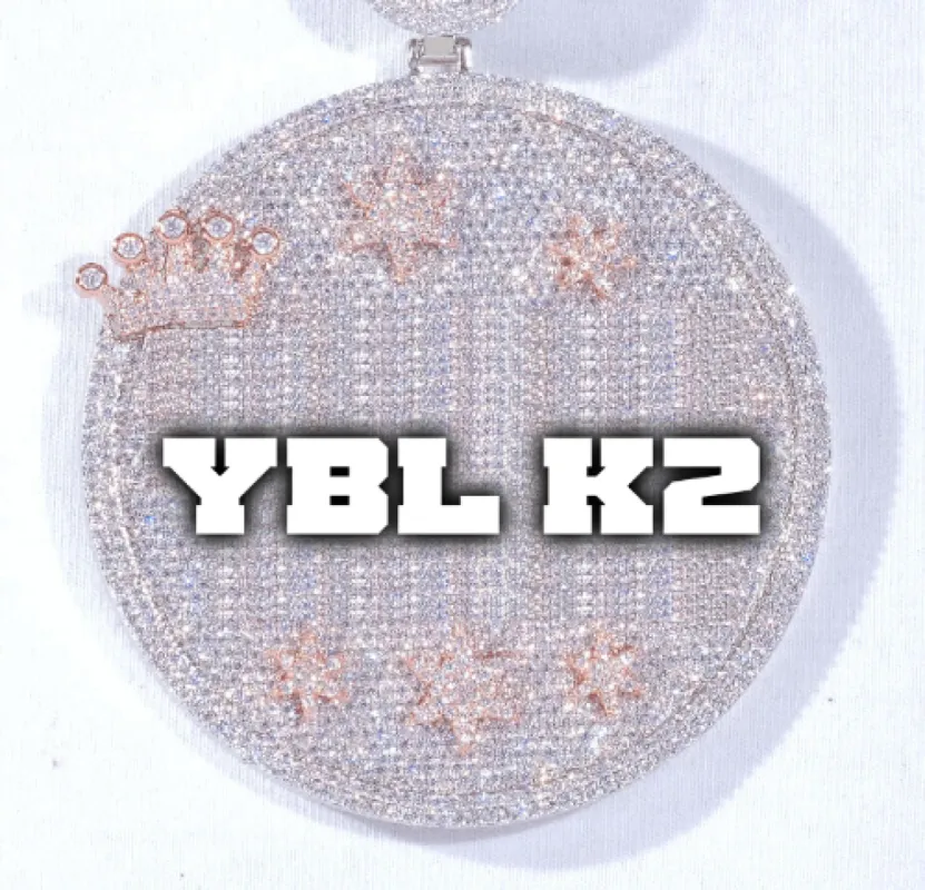 CUSTOM LETTER NECKLACE 3D BIG CROWN DISC sold by The GUU Shop