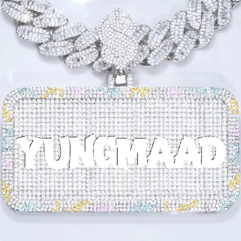 CUSTOM LETTER NECKLACE 3D COLORFUL SQUARE sold by The GUU Shop