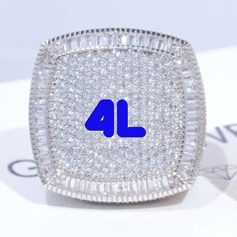 CUSTOM LETTER 3D ICED RING sold by The GUU Shop