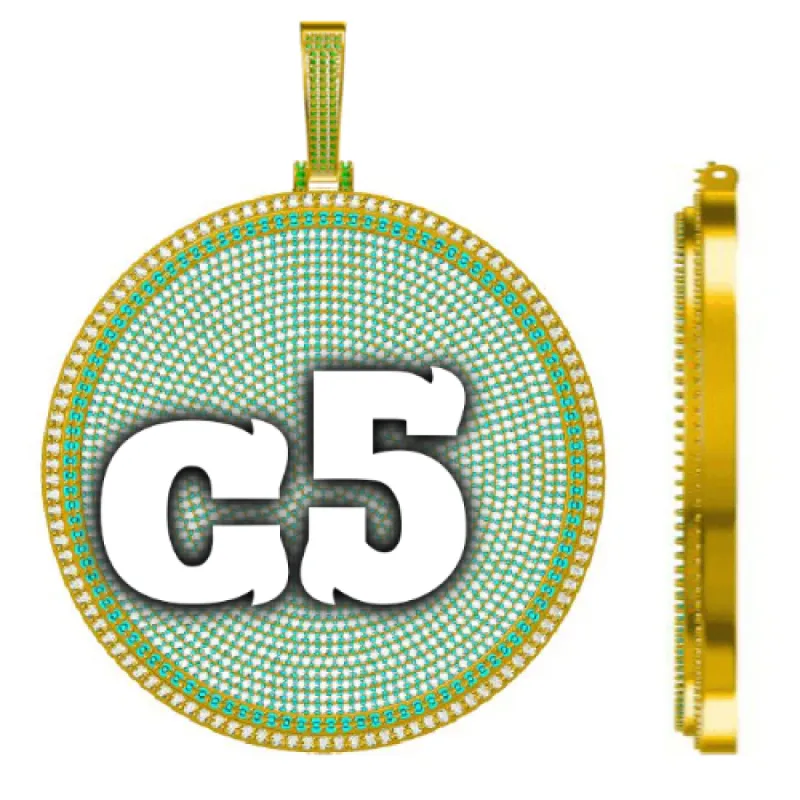 CUSTOM LETTER NECKLACE 3D BIG DISC sold by The GUU Shop