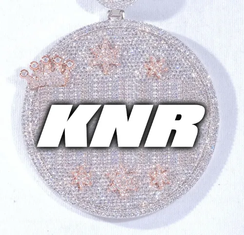 CUSTOM LETTER NECKLACE 3D BIG CROWN DISC sold by The GUU Shop