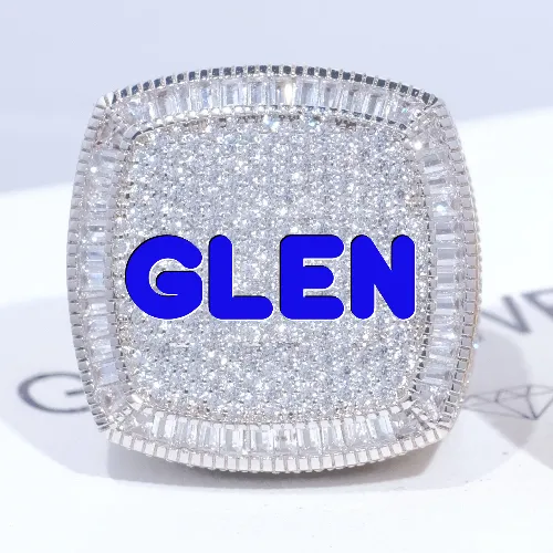 CUSTOM LETTER 3D ICED RING sold by The GUU Shop