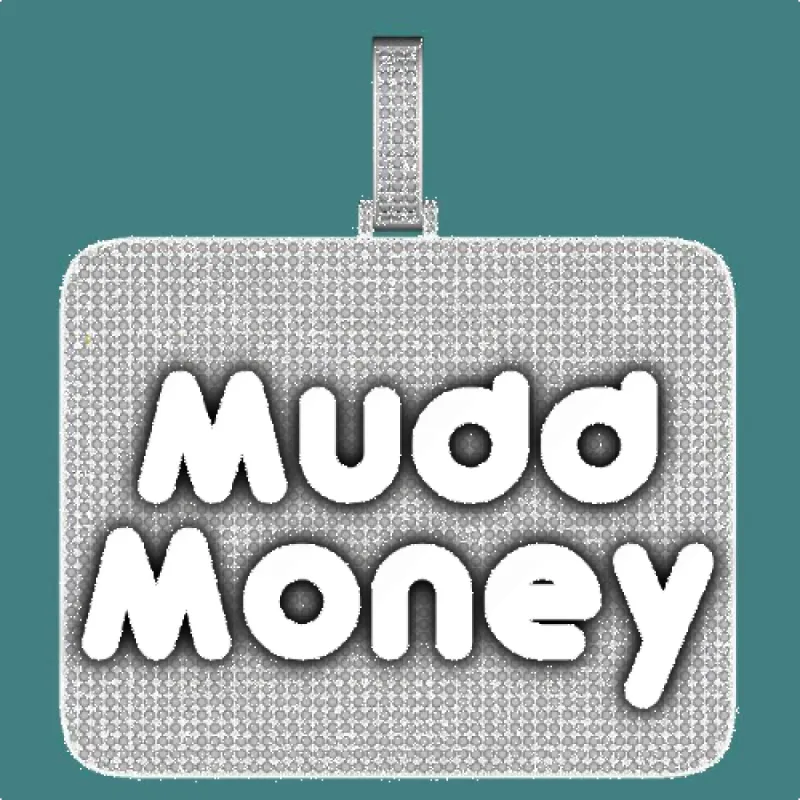 CUSTOM LETTER NECKLACE 3D BIG SQUARE sold by The GUU Shop