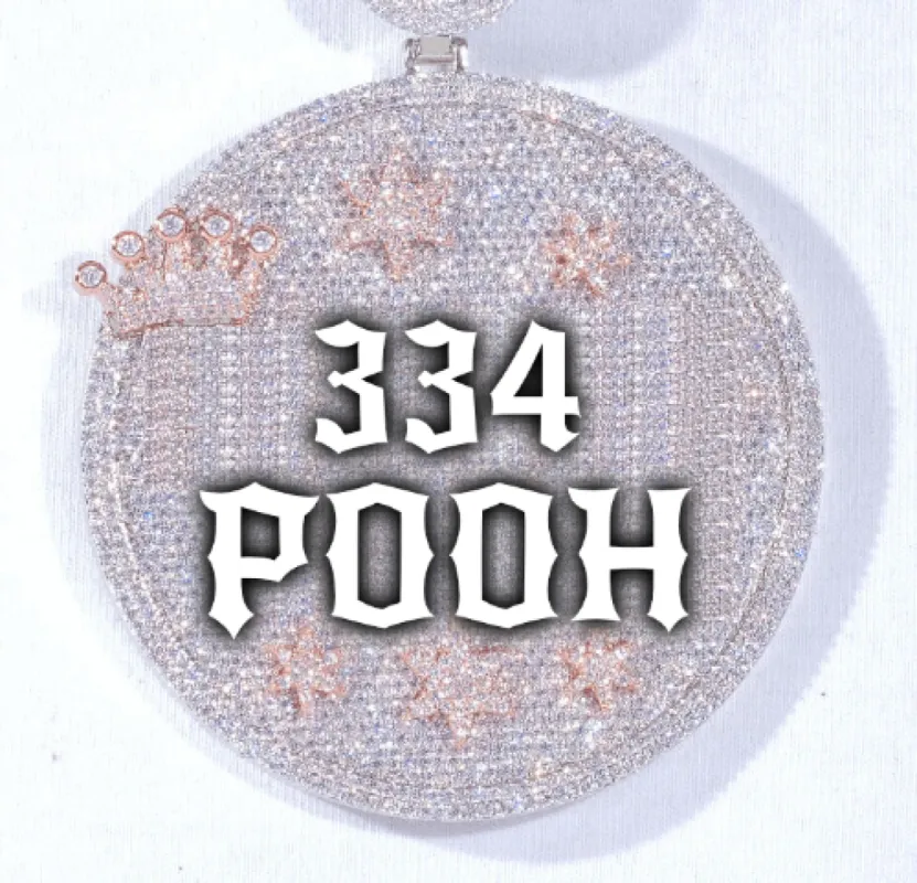 CUSTOM LETTER NECKLACE 3D BIG CROWN DISC sold by The GUU Shop