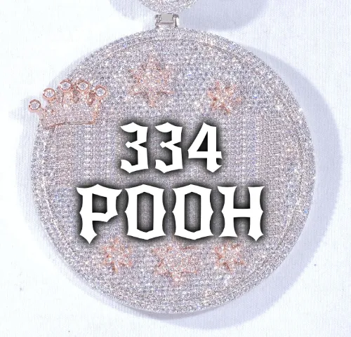 CUSTOM LETTER NECKLACE 3D BIG CROWN DISC sold by The GUU Shop