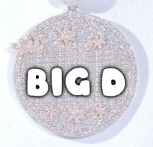 CUSTOM LETTER NECKLACE 3D BIG CROWN DISC sold by The GUU Shop