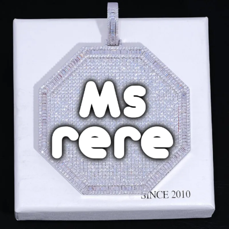 CUSTOM LETTER NECKLACE 3D BIG OCTAGON sold by The GUU Shop