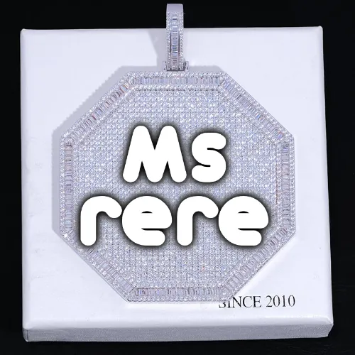 CUSTOM LETTER NECKLACE 3D BIG OCTAGON sold by The GUU Shop