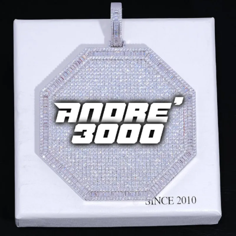 CUSTOM LETTER NECKLACE 3D BIG OCTAGON sold by The GUU Shop