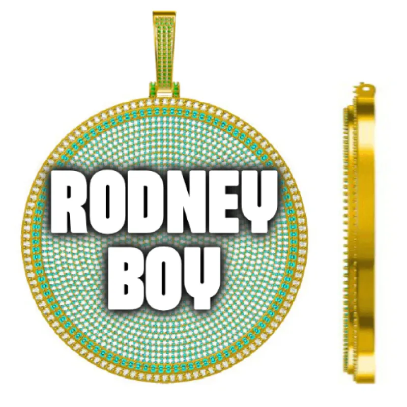 CUSTOM LETTER NECKLACE 3D BIG DISC sold by The GUU Shop