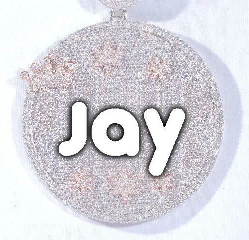 CUSTOM LETTER NECKLACE 3D BIG CROWN DISC sold by The GUU Shop