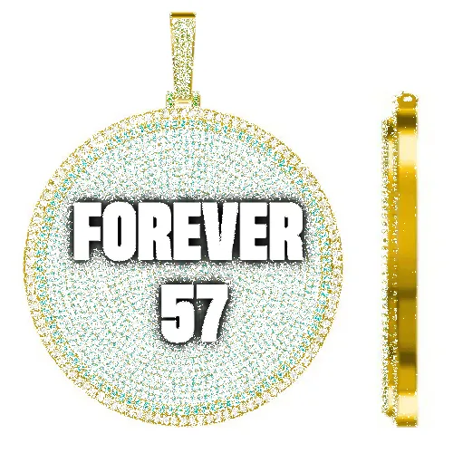 CUSTOM LETTER NECKLACE 3D BIG DISC sold by The GUU Shop