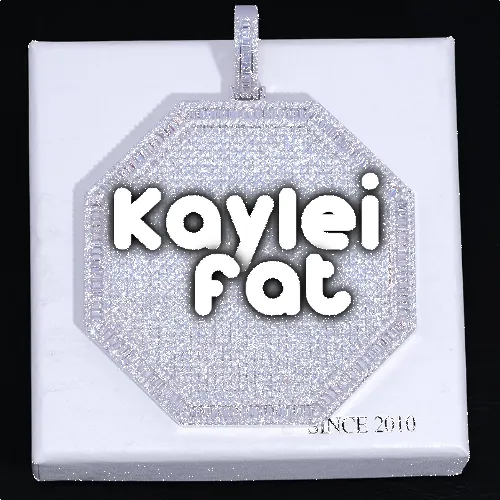 CUSTOM LETTER NECKLACE 3D BIG OCTAGON sold by The GUU Shop