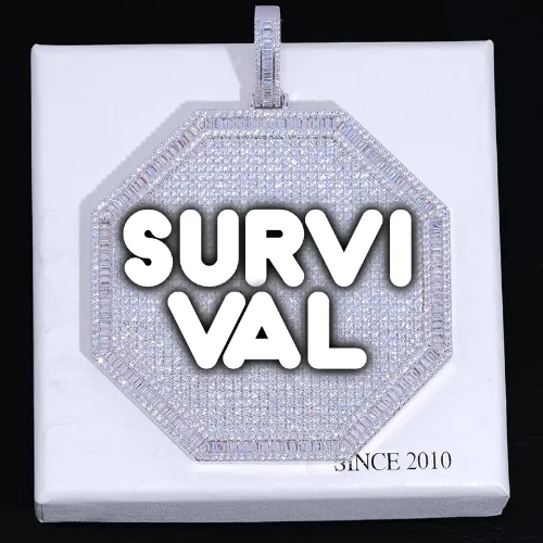 CUSTOM LETTER NECKLACE 3D BIG OCTAGON sold by The GUU Shop