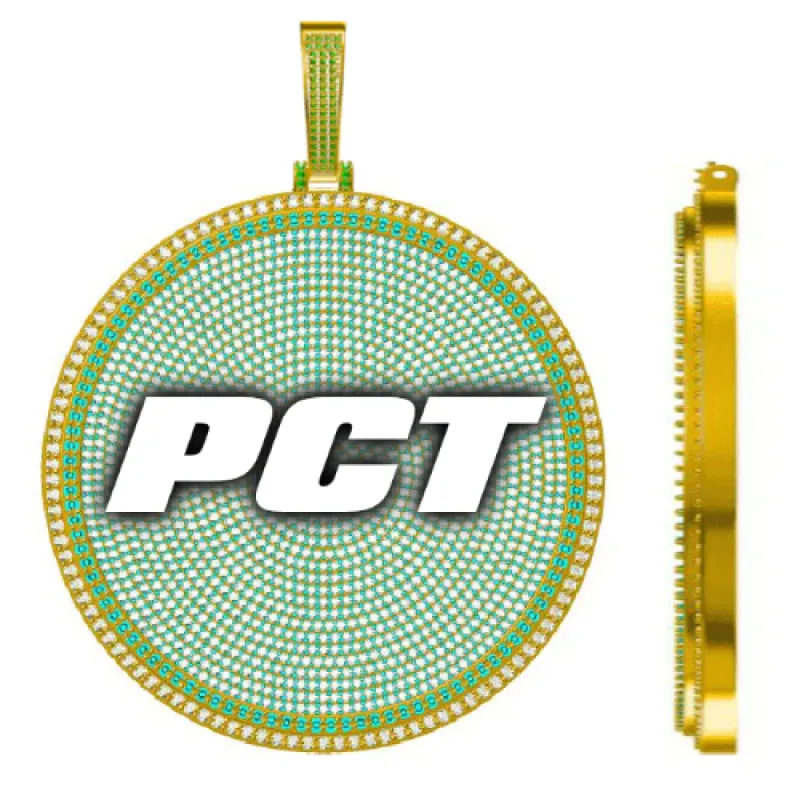 CUSTOM LETTER NECKLACE 3D BIG DISC sold by The GUU Shop