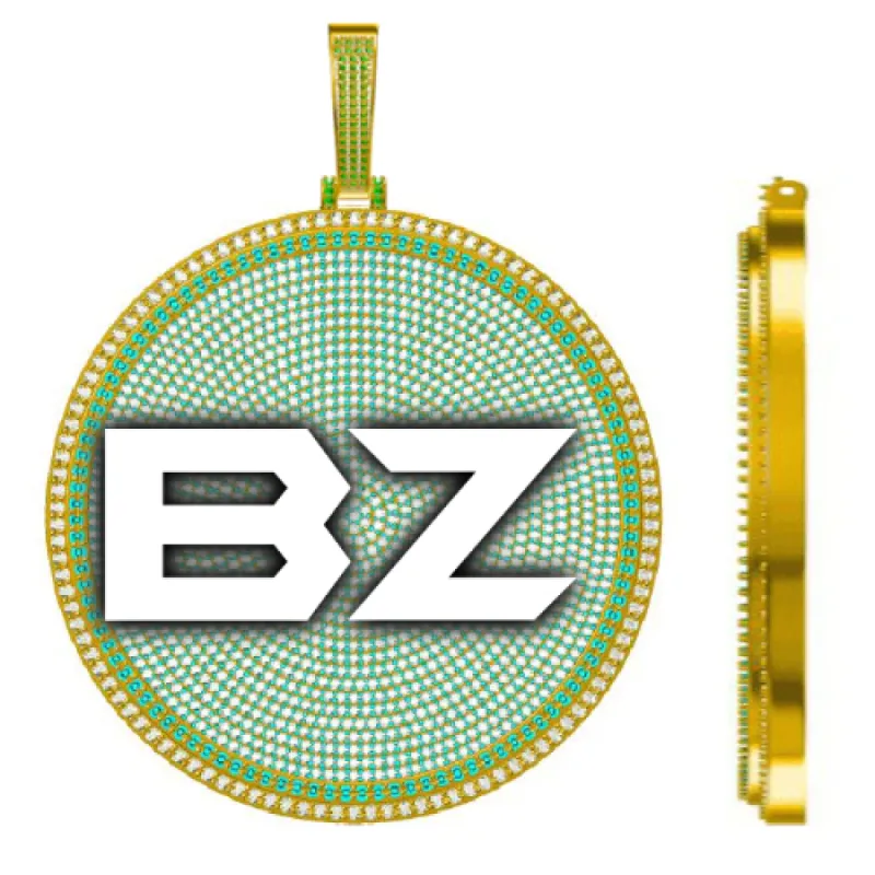 CUSTOM LETTER NECKLACE 3D BIG DISC sold by The GUU Shop