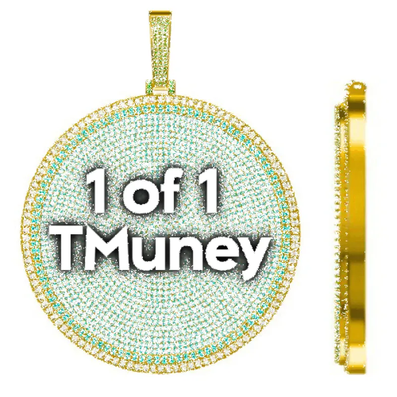 CUSTOM LETTER NECKLACE 3D BIG DISC sold by The GUU Shop