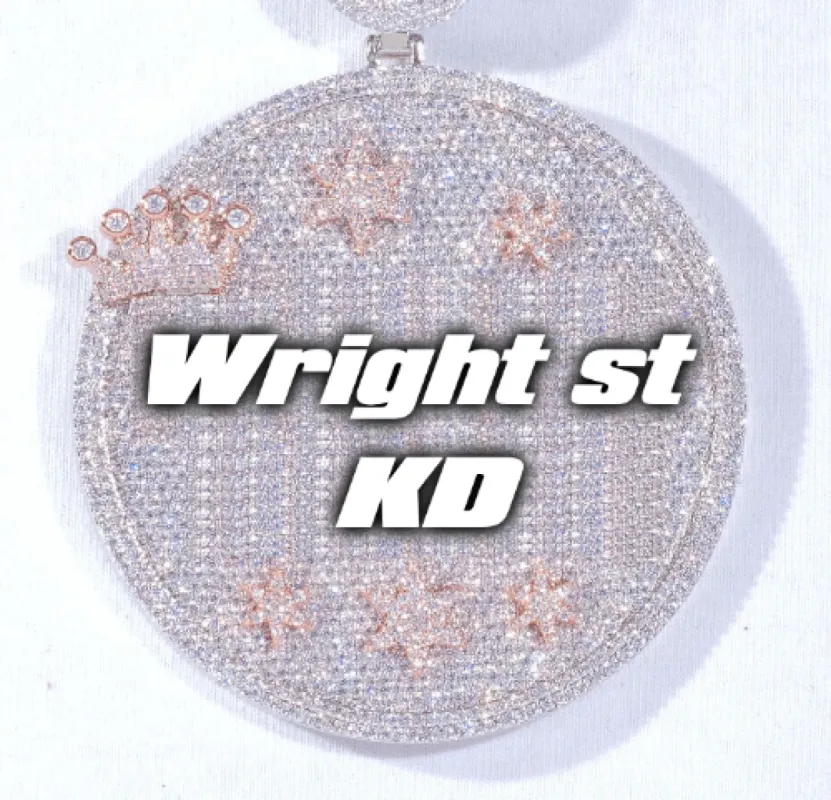 CUSTOM LETTER NECKLACE 3D BIG CROWN DISC sold by The GUU Shop