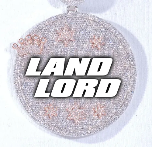 CUSTOM LETTER NECKLACE 3D BIG CROWN DISC sold by The GUU Shop