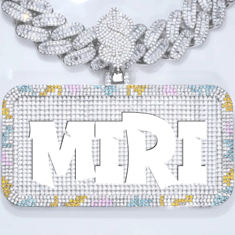 CUSTOM LETTER NECKLACE 3D COLORFUL SQUARE sold by The GUU Shop