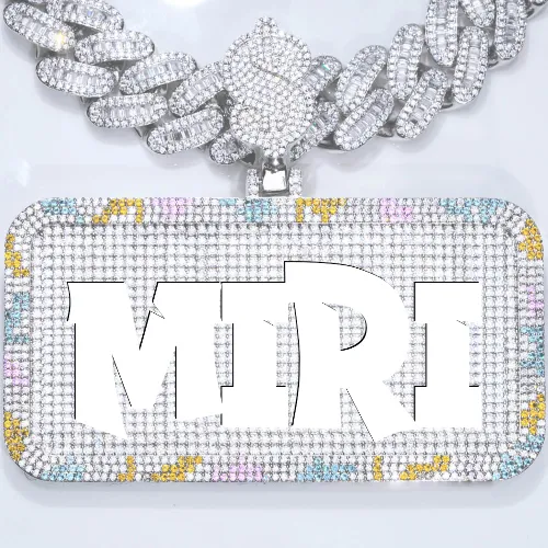 CUSTOM LETTER NECKLACE 3D COLORFUL SQUARE sold by The GUU Shop