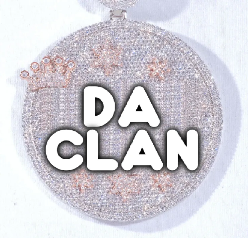 CUSTOM LETTER NECKLACE 3D BIG CROWN DISC sold by The GUU Shop