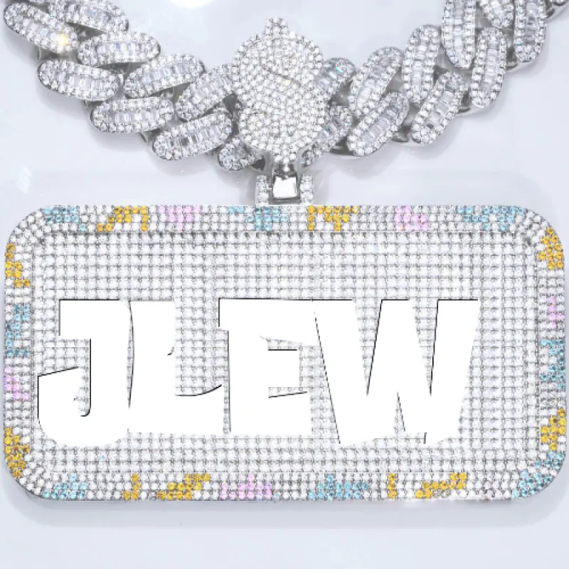 CUSTOM LETTER NECKLACE 3D COLORFUL SQUARE sold by The GUU Shop