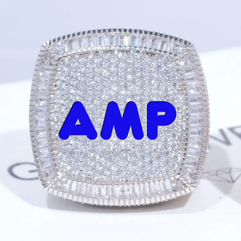 CUSTOM LETTER 3D ICED RING sold by The GUU Shop