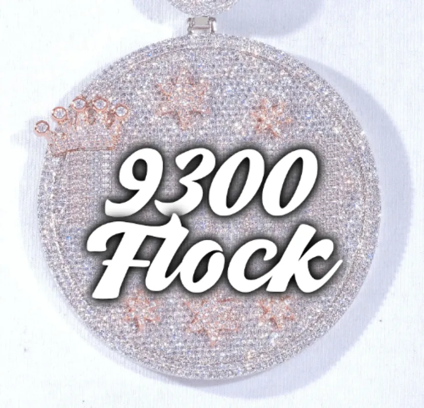 CUSTOM LETTER NECKLACE 3D BIG CROWN DISC sold by The GUU Shop