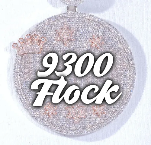 CUSTOM LETTER NECKLACE 3D BIG CROWN DISC sold by The GUU Shop