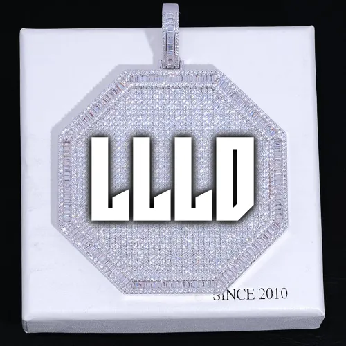CUSTOM LETTER NECKLACE 3D BIG OCTAGON sold by The GUU Shop