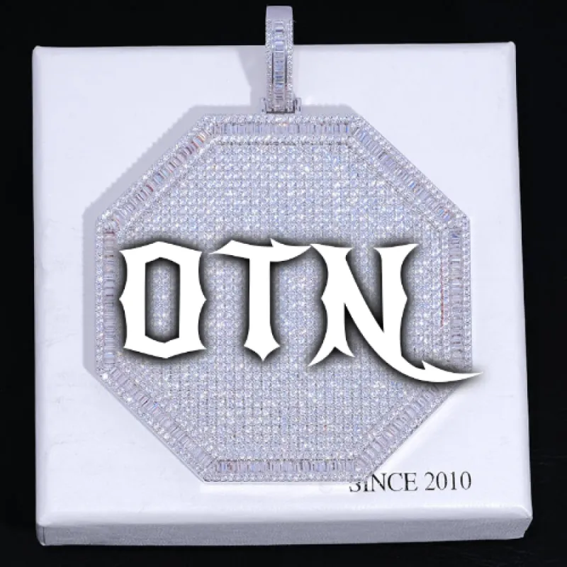 CUSTOM LETTER NECKLACE 3D BIG OCTAGON sold by The GUU Shop