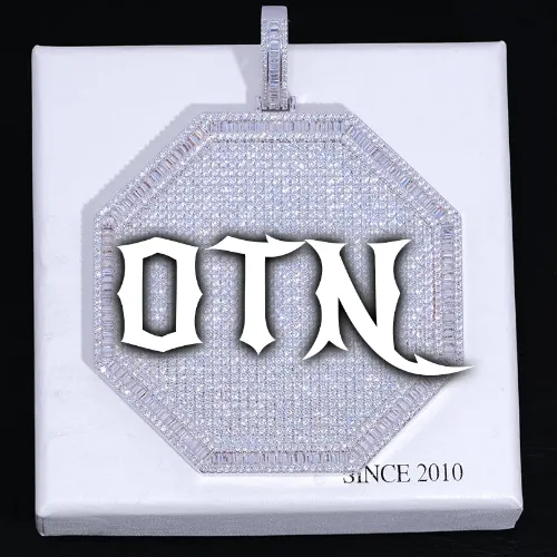 CUSTOM LETTER NECKLACE 3D BIG OCTAGON sold by The GUU Shop