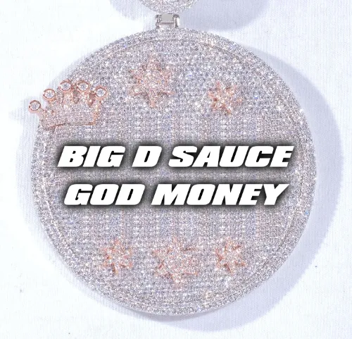 CUSTOM LETTER NECKLACE 3D BIG CROWN DISC sold by The GUU Shop