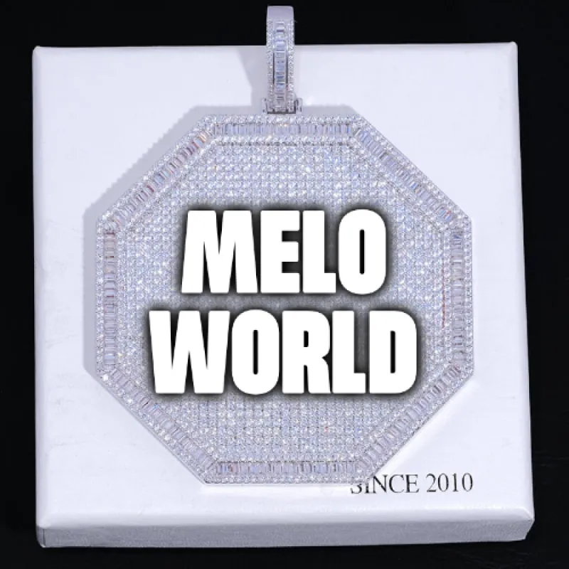 CUSTOM LETTER NECKLACE 3D BIG OCTAGON sold by The GUU Shop