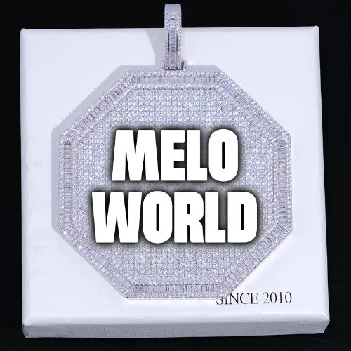 CUSTOM LETTER NECKLACE 3D BIG OCTAGON sold by The GUU Shop