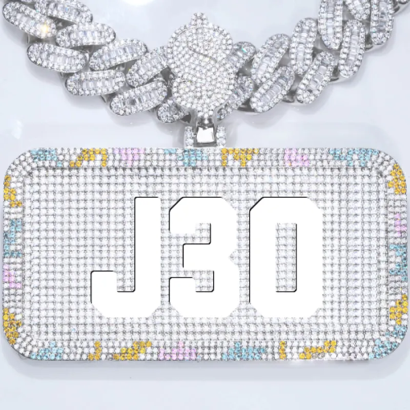 CUSTOM LETTER NECKLACE 3D COLORFUL SQUARE sold by The GUU Shop