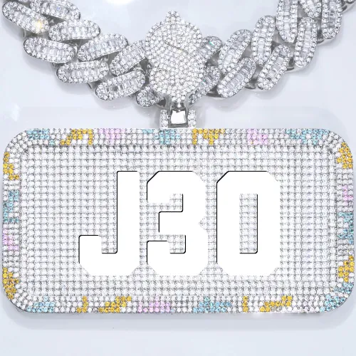 CUSTOM LETTER NECKLACE 3D COLORFUL SQUARE sold by The GUU Shop