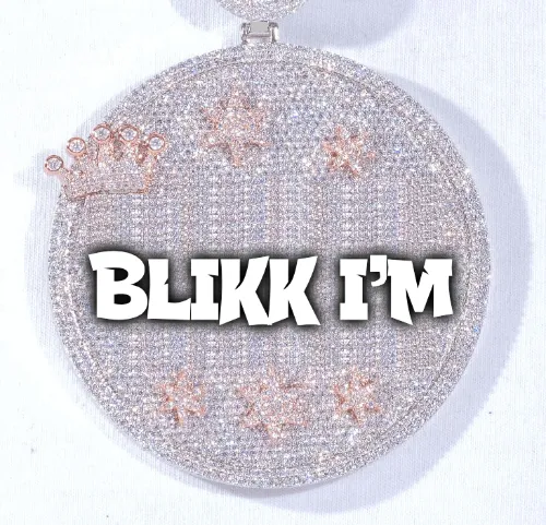 CUSTOM LETTER NECKLACE 3D BIG CROWN DISC sold by The GUU Shop