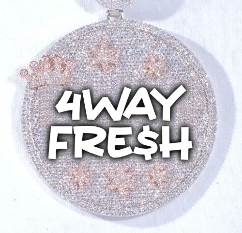 CUSTOM LETTER NECKLACE 3D BIG CROWN DISC sold by The GUU Shop