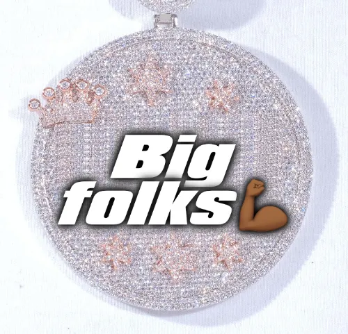 CUSTOM LETTER NECKLACE 3D BIG CROWN DISC sold by The GUU Shop