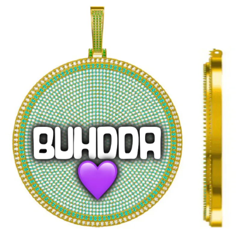 CUSTOM LETTER NECKLACE 3D BIG DISC sold by The GUU Shop