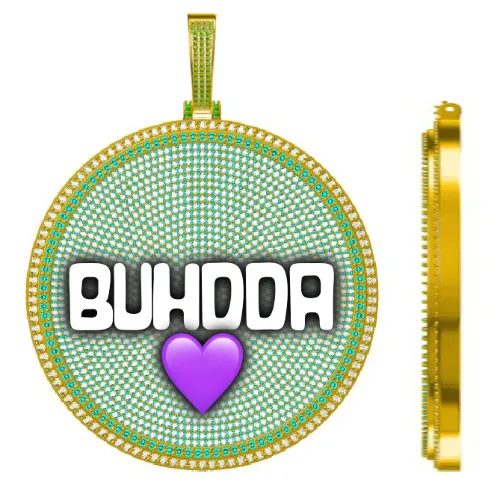 CUSTOM LETTER NECKLACE 3D BIG DISC sold by The GUU Shop