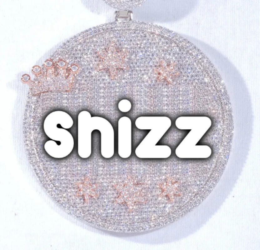 CUSTOM LETTER NECKLACE 3D BIG CROWN DISC sold by The GUU Shop