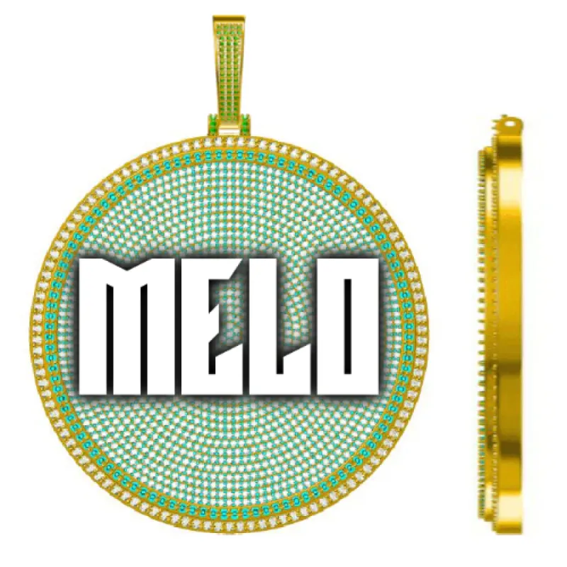 CUSTOM LETTER NECKLACE 3D BIG DISC sold by The GUU Shop