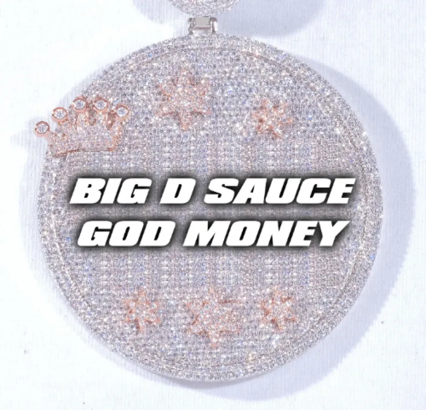 CUSTOM LETTER NECKLACE 3D BIG CROWN DISC sold by The GUU Shop