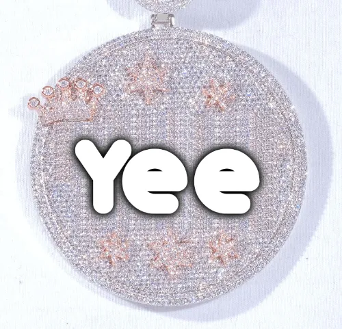 CUSTOM LETTER NECKLACE 3D BIG CROWN DISC sold by The GUU Shop